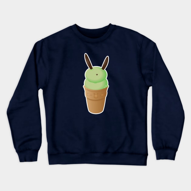 Rabbit Pistachio IceCreamAl Crewneck Sweatshirt by QuBe